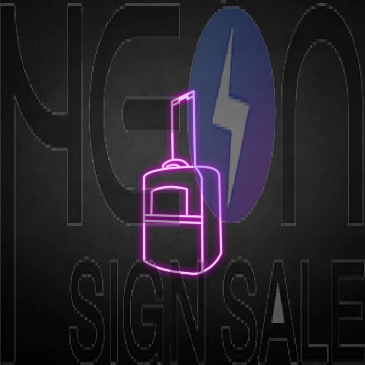 'suitcase' neon sign