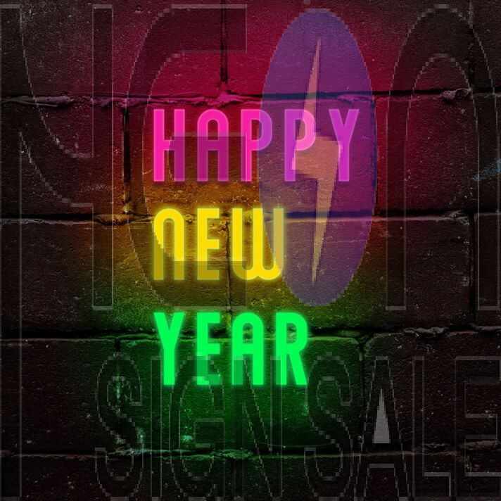 Happy New Year Neon Sign for Festive Celebrations
