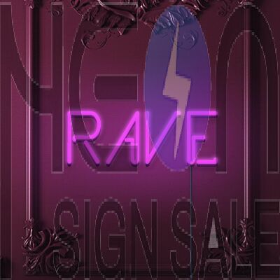Rave Neon Sign for Party Spaces