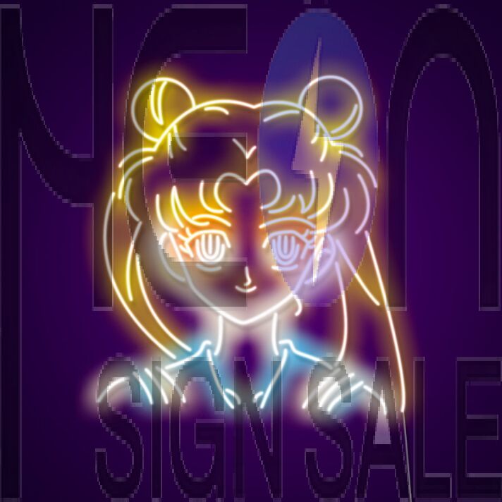 Sailor Moon Hearts Sign Neon Sign Perfect for anime lovers