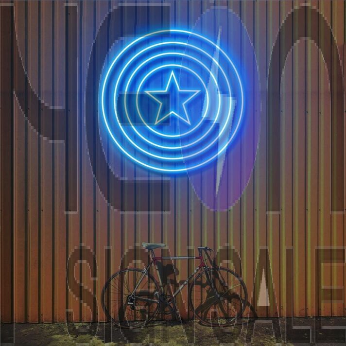 Captain America Shield Neon Sign Great for Marvel enthusiasts