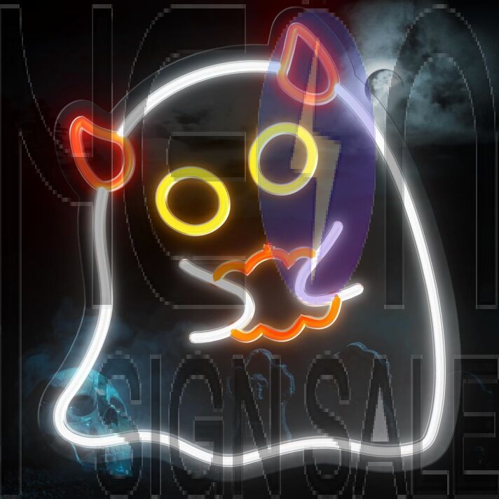 Halloween Hand Held Pumpkin Imp Neon Sign Spooky Season