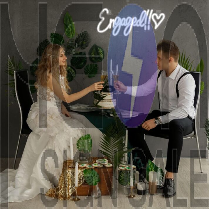 Happy Engaged Neon Sign Wedding Decor