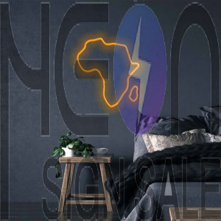 Brighten Your Space: Africa Continent LED Neon Sign for Home, Office, Bars, Weddings, and Celebrations.