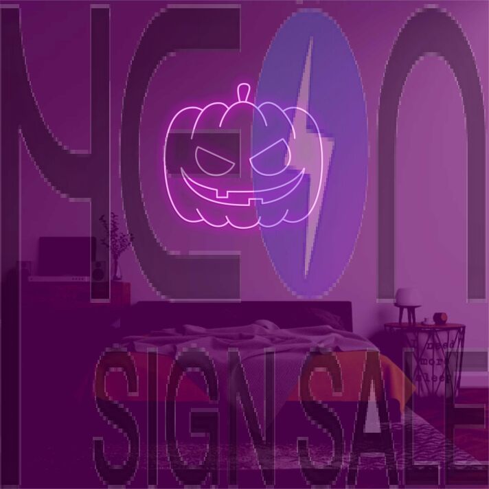 Pumpkin Head' neon sign