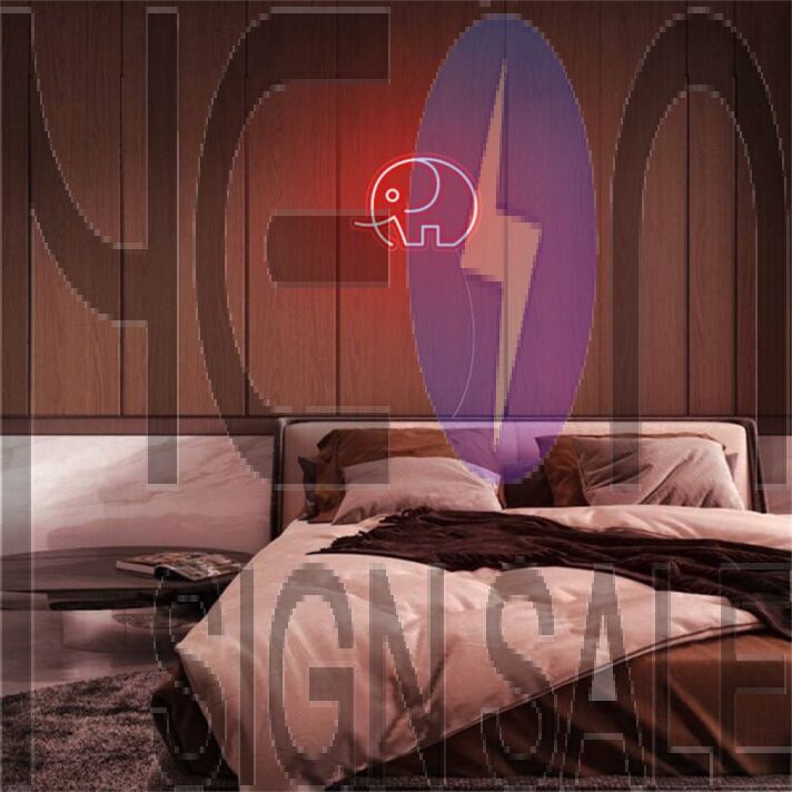 Brighten Up Your Space: Mini Elephant LED Neon Sign Perfect for Home Decor, Bars, and Celebratory Events.
