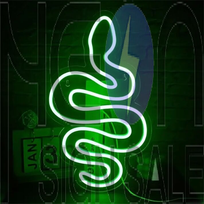 Add a Sizzling Touch to Your Bar, Office, or Gaming Setup with the Green Snake LED Neon Sign!
