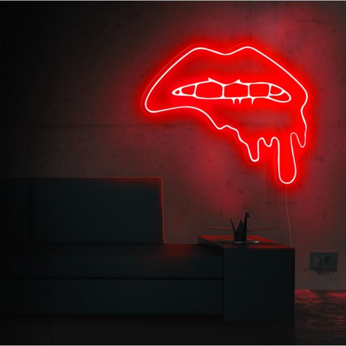 Dripping Lips Neon Sign