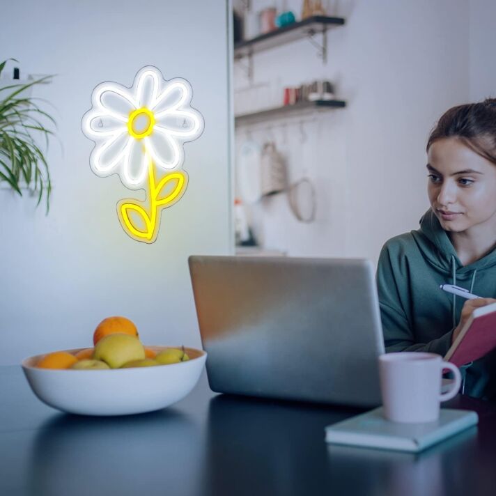 Brighten Up Your Space: Beautiful Sunflowers Neon Sign for Home Decor, Store Displays, and Chic Weddings.
