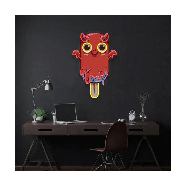 Add a Cool Vibe to Your Home, Bar, or Party Decor with the Vampire Ice Cream UV Light Neon Artwork - Chill in Style.