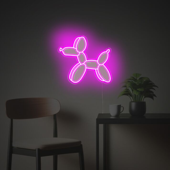 Brighten Your Space: Little Pinky Puppy LED Neon Acrylic Artwork Perfect for Home Decor, Children's Rooms, and Celebratory Events.