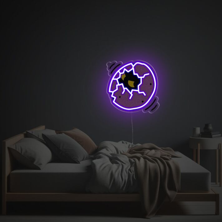 Brighten Up Your Space: Peeking Purple Egg LED Neon Acrylic Artwork Ideal for Bars, Bedrooms, and Celebrations.