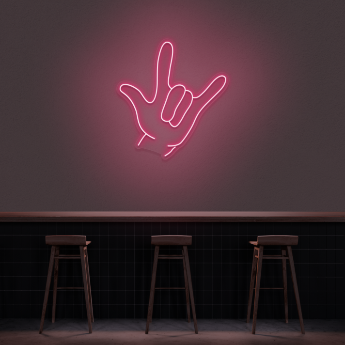 Rock On Hand Neon Sign