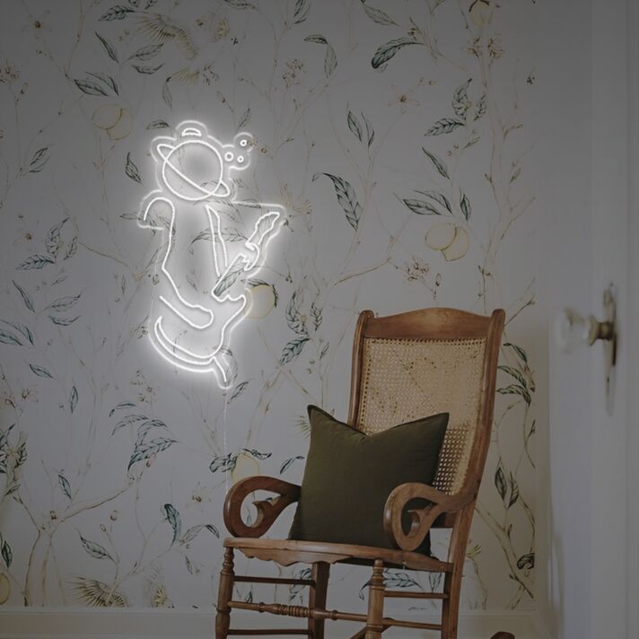 Elevate Your Music Studio or Bar Ambiance with the Guitarist With Planet LED Neon Sign.