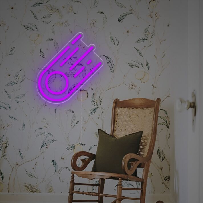 Brighten Your Space: Comet LED Neon Sign, Perfect for Bars, Weddings, and Home Decor.