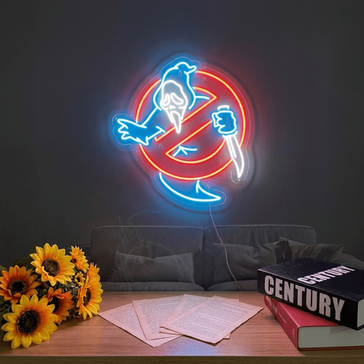 Transform Your Space into a Spooktacular Haven with Devil Neon Sign Ghost Neon Sign for Halloween Parties, Home, and Bar Wall Decor.
