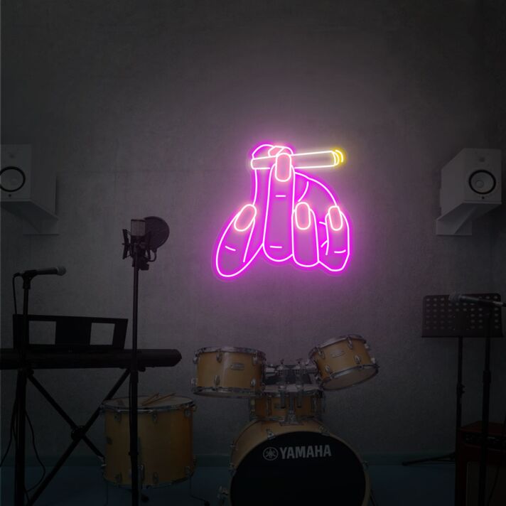Brighten Your Space: Hand Smoking Led Neon Sign for Bedroom, Bar, and Office Wall Decor