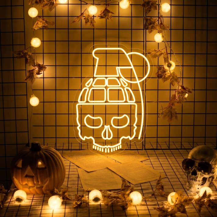 Brighten Your Space: Pineapple Bomb Skull Led Neon Sign - Perfect for Home Decor, Trendy Bars, and Unique Event Highlighting