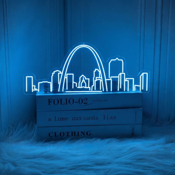 Saint Louis City Skyline Neon Sign Wall Decor: Brighten Your Office, Enhance Your Bar, and Celebrate Special Occasions in Style