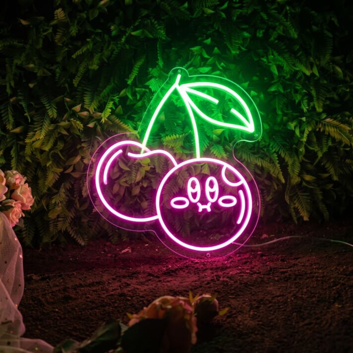 Brighten Your Space with Cute Cherry LED Neon Sign for Bedroom, Party, and Home Decor Delight.