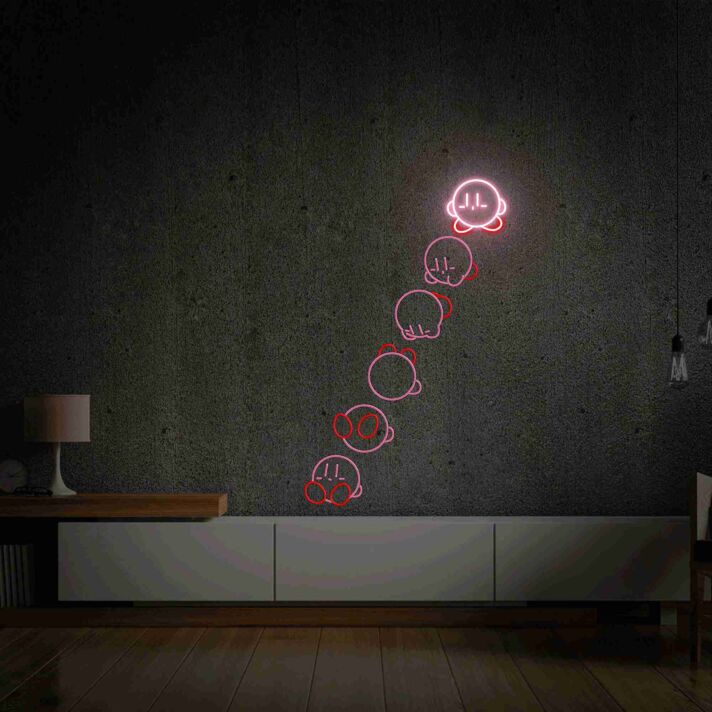 Brighten Your Space: Perfect for Home, Office, or Party Decor with the Rolling Jump Kirby Light Sign Acrylic Sign Kawaii Room Decor