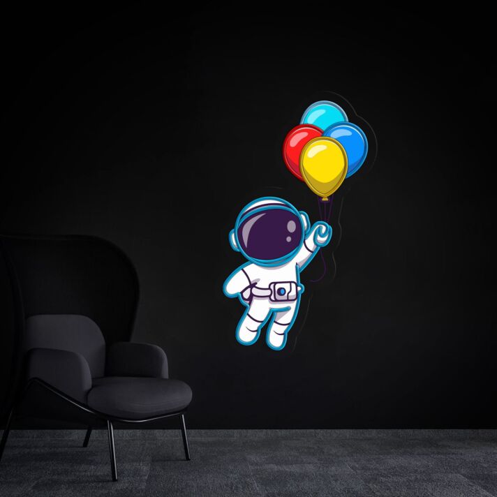 Brighten Up Your Space: Perfect for Home Decor, Kids' Rooms, and Themed Parties - Space Astronaut UV LED Neon Sign Printing Acrylic Sign for House and Wall Astronaut.