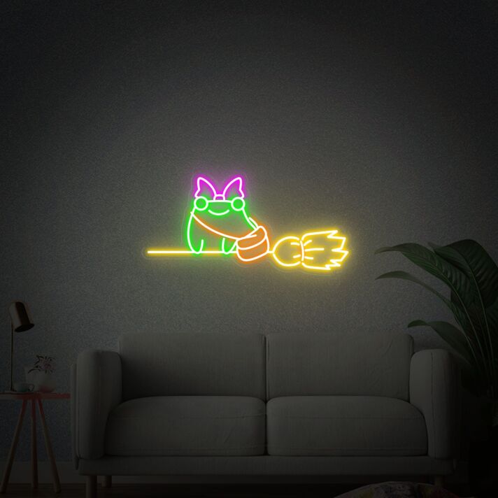 Brighten Up Your Space: Wizard Frog Led Neon Sign for Enchanting Home, Office, Store Decor, and Glorious Bar or Wedding Ambiance