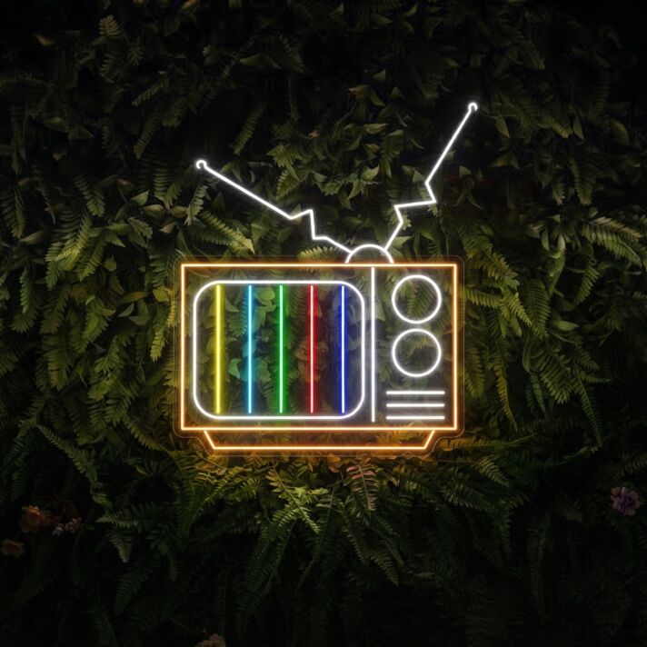 Brighten Your Living Room, Bar, or Party Ambiance with the Colorful Television LED Neon Sign Color TV Neon Light Home Decor.