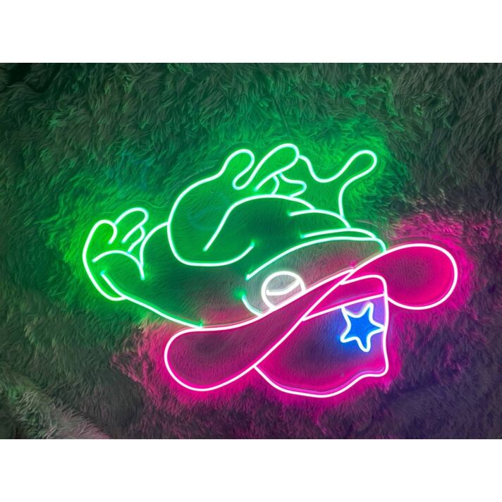 Brighten Up Any Space with Cowboy Frog Led Neon Sign - The Perfect Custom Cowboy Neon Light for Home Decor, Bars, and Frog Lover Celebrations