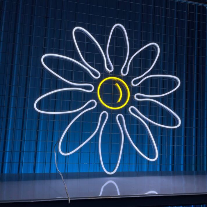 Brighten Your Spaces: Daisy Flower Led Neon Sign Custom Daisy Neon Light Daisy Flower Led Sign for Weddings, Bars, and Home Decor.