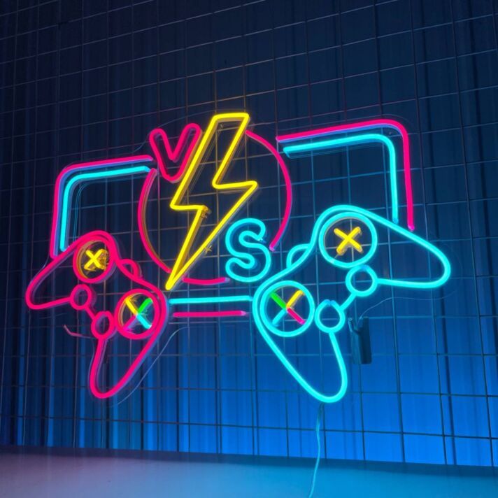 Elevate Your Gaming Room or Bar Ambiance with the Gamepad Game Machine Neon Led Sign, Perfect for Home Decor, Office, and Party Engagements.