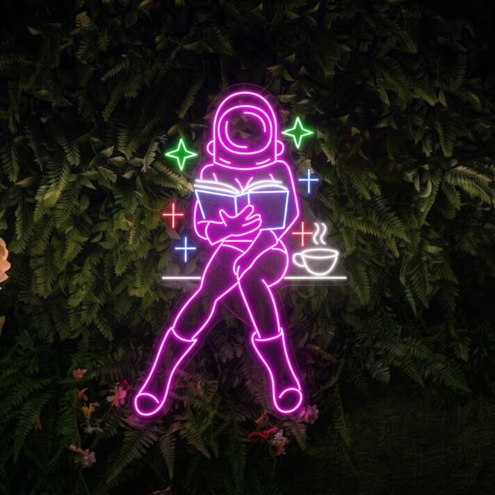 Sexy Girl Reading Book Led Neon Sign Book Lover Decor