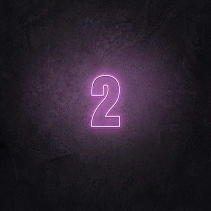 Number Two LED Neon Sign