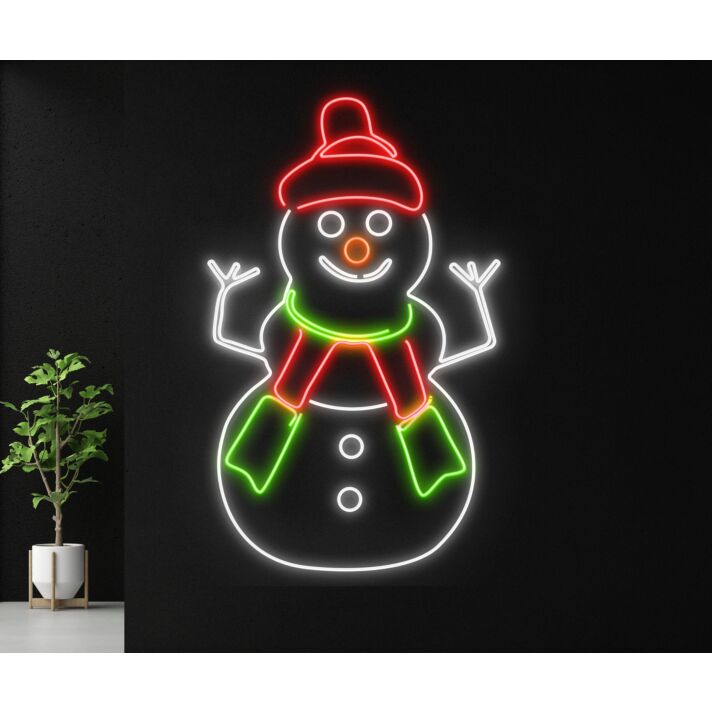 Snowman Merry Christmas Led Sign Christmas Neon Light Christmas Decor