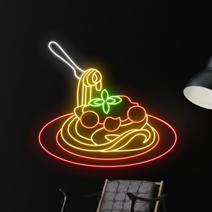 Spaghetti Pasta Led Neon Sign Spaghetti Logo Decor