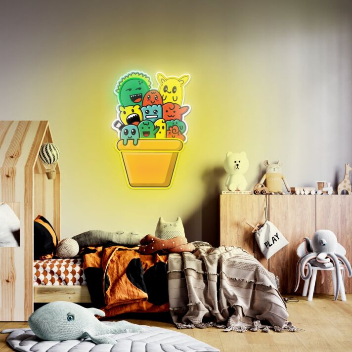 Doodle Monster Uv Light Neon Artwork Illumination