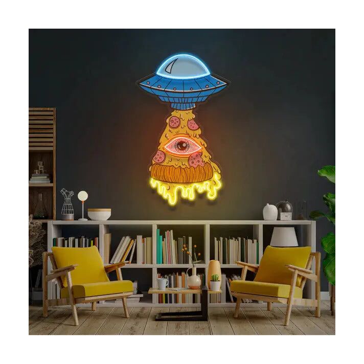 Pizza Ufo Uv Light Neon Artistry And Easy Installation