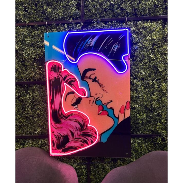 Retro Love Uv Printed X Neon Artwork Nostalgic Charm
