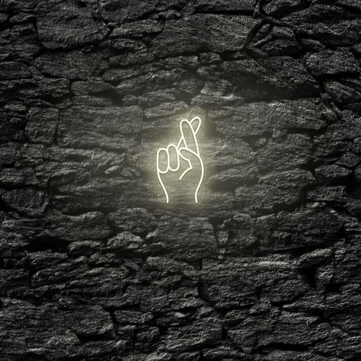 Fingers Crossed LED Sign