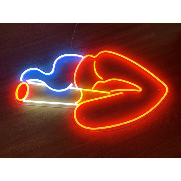 Lips Smoking Neon Sign