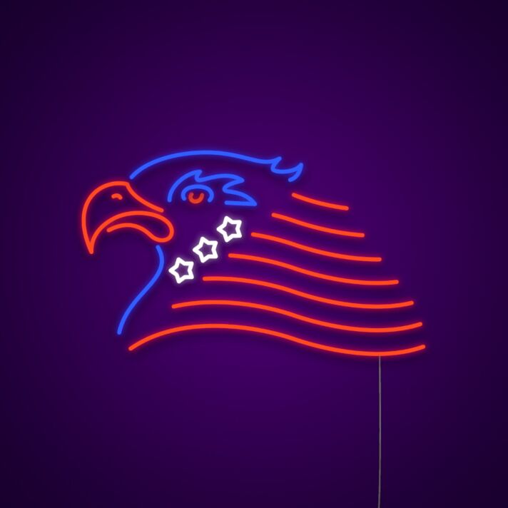 American National Eagle 4th of July Neon Sign