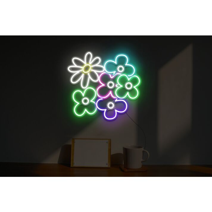 Daisy and Flowers Neon Sign