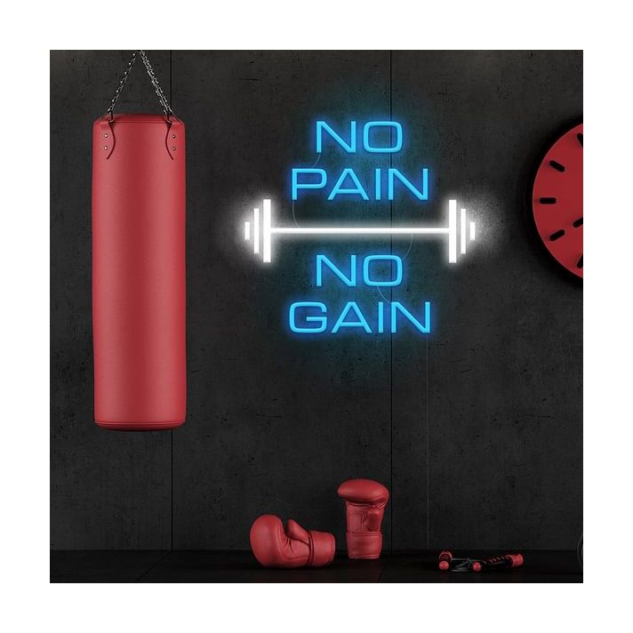 No Pain No Gain Barbell Neon Sign For Gym And Fitness Room