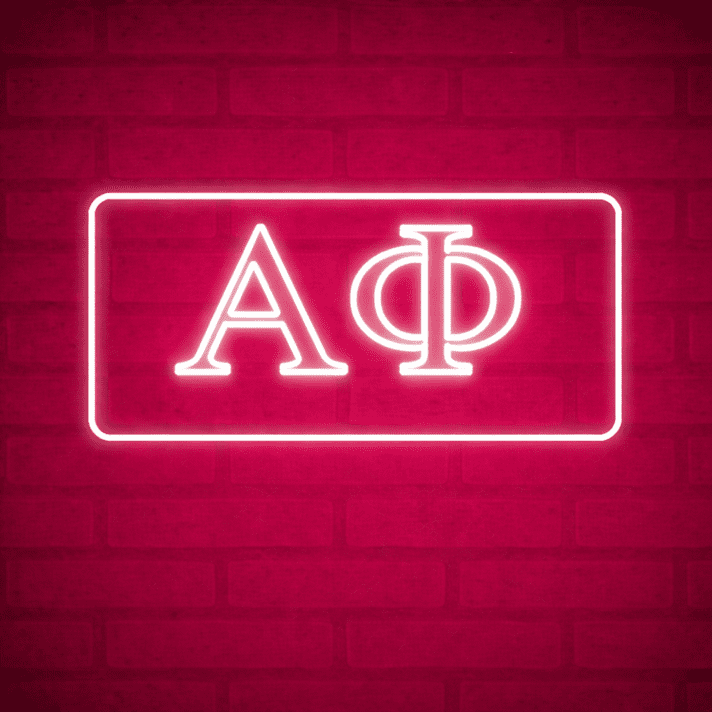 Alpha Phi ΑΦ LED Neon Sign Ideal for Campus Pride and Sorority Decor