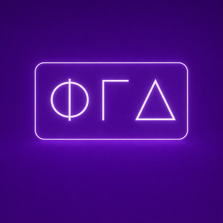 Phi Gamma Delta ΦΓΔ LED Neon Sign for Brotherhood Events and Fraternity Decor
