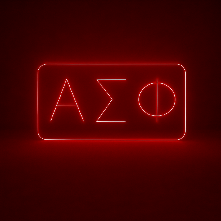 Alpha Sigma Phi ΑΣΦ LED Neon Sign Celebrating Brotherhood and Leadership