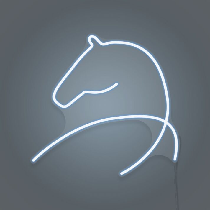 Minimalist Horse Head Neon Lights