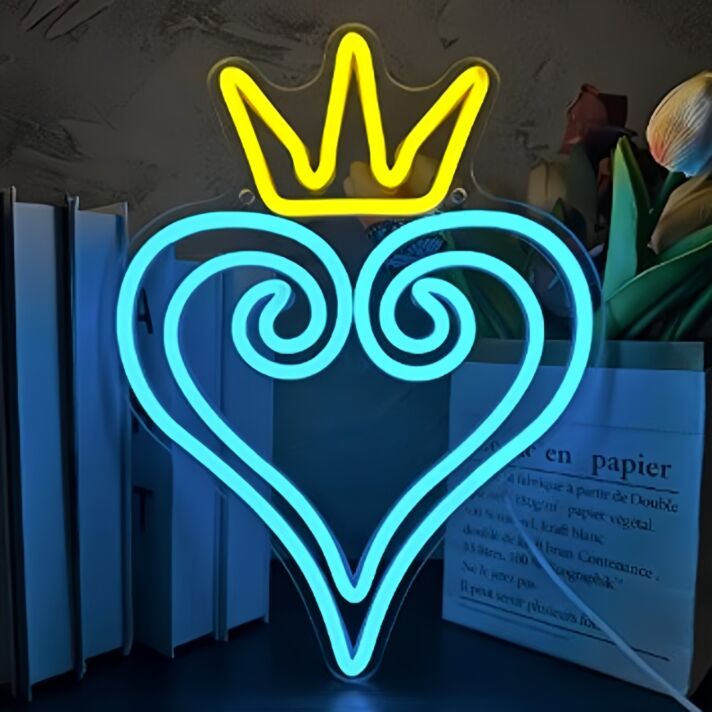 Crown Heart Decorative Neon Sign
