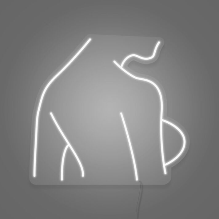 Sexy Woman Side Profile Neon Art Feminine Form Celebrated