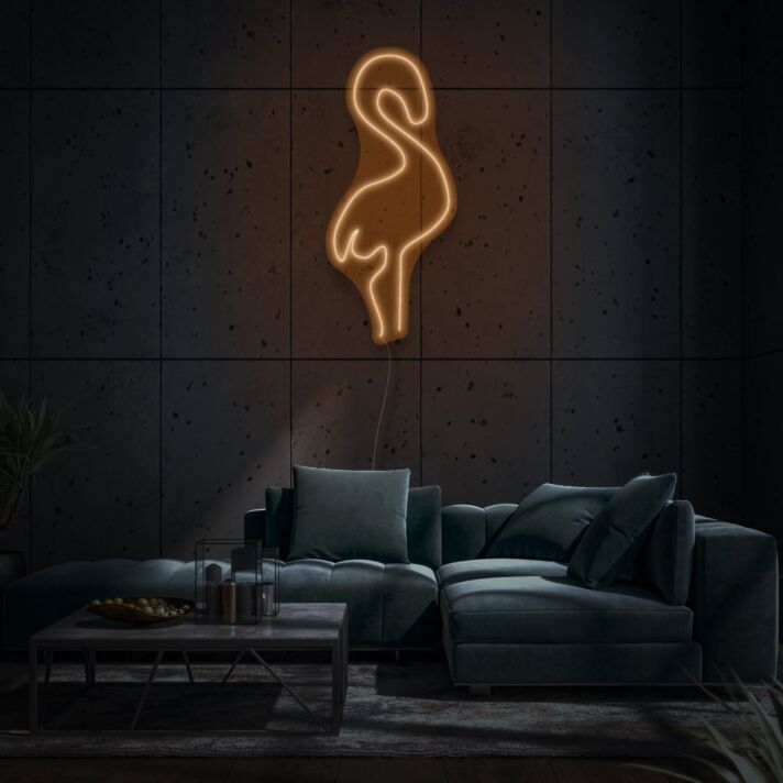 Minimalist Flamingo Neon Elegant Simplicity and Grace